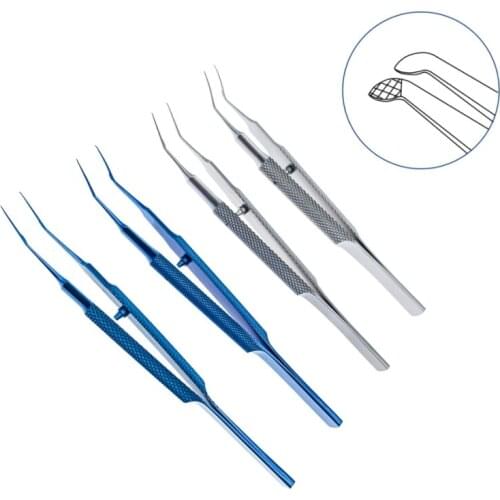 Capsulorhexis Forceps Curved/Angle Ophthalmic Forceps Ophthalmic Surgical Pet Instruments