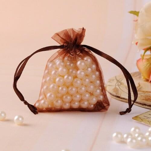 Bolsas de regalo Organza Gift Bags 5x7cm 100pcs sachet organza Jewelry Bag For Neckalce Ring Earring Can Custom Logo