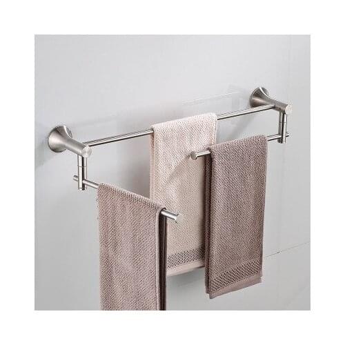 Towel Bars 2 Tier Brushed Nickel Wall Shelves Towel Rack Bath Holder Towel Hangers Bathroom Accessories Towel Rails DG8412SN