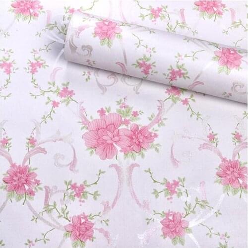 PVC Self-adhesive Wallpaper Rural European Korean Flower Bedroom Bedroom Furniture Desk Refurbishment Wardrobe Sticker