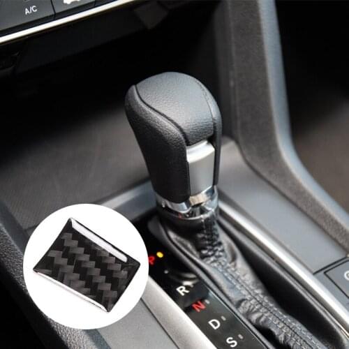 Carbon Fiber Car Interior Gear Shift Gear Knob Head Cover Sticker Trim For Honda Civic 10th Gen 2016 2017 2018 2019