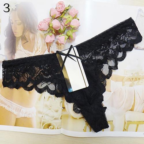 Sexy See Through Lace Briefs Knickers G-String Thong Panties Underwear Tempting Pretty High Quality Low Waist Underpant Women
