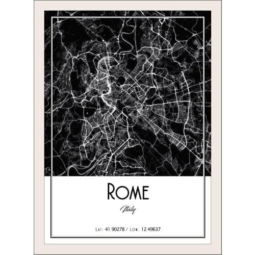 ROME CITY MAP Art Film Print Silk Poster Home Wall Decor 24x36inch
