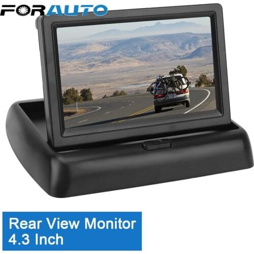 Foldable Car Rear View Monitors Reversing Parking System Kit TFT LCD Rearview Monitor Universal 4.3" inch