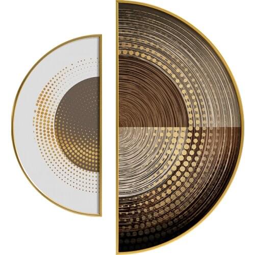 YL Modern Minimalist Decorative Painting Dining Room Wall Hanging Painting Living Room Porch Painting Abstract Semicircle