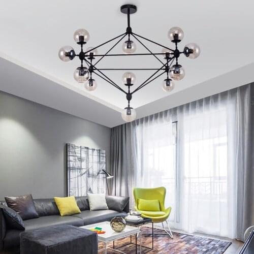 Modern Glass Ball Led Pendant Lights Suspension Metal White Black Lamps for Living Room Bedroom Loft Home Decor Indoor Lighting