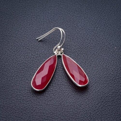 StarGems Natural Chalcedony Handmade 925 Sterling Silver Earrings 1.5" E1355