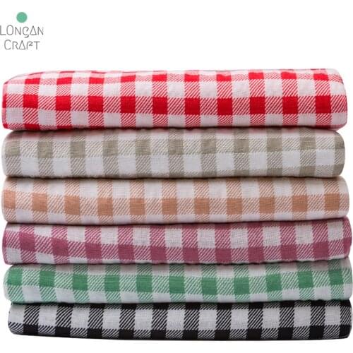 50cmx145cm Printed Grid Plaid Cotton Fabric Cloth For Handmade DIY Sewing High Quality Cloth Material Children Kids