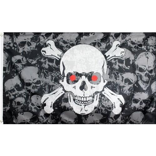 Yehoy hanging 90*150cm skull pile jolly roger skull bone Flag For Decoration