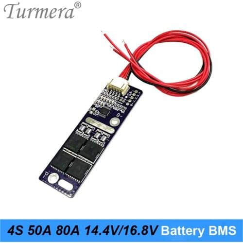 Turmera 14.4V 16.8V 4S 50A 80A BMS 18650 21700 Lithium Battery Protection Board for Screwdriver Drill and Car Wash Water Battery