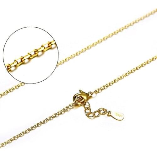ZRHUA Wholesale 1PCS Gold Necklace Chain 18" Gold Color O Shape Link Chain Square Rolo Necklaces Sets Boby Jewelry Gift