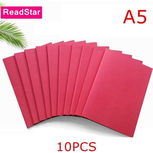 10PCS/LOT ReadStar A5 Leather grian paper thermal binding cover Red color Glue binding cover thermal book covers