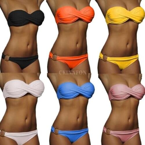 100Pcs/Lot Sexy Women Padded Bra Top Bikini Trikin Bottom Beach Swimsuit Swimwear