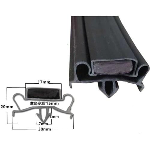 2M/lot Magnet freezer strip PVC rubber fridge seal plastic profile Dustproof, waterproof refrigerator door sealing strip