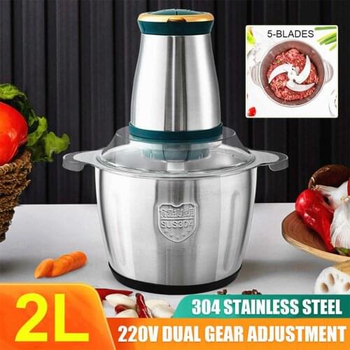 2 Speeds 3L Electric Chopper Meat Grinder Stainless Steel Mincer Food Processor Kitchen Slicer Egg Beater Garlic Vegetable