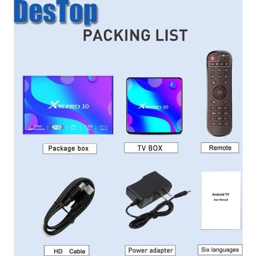 X88 PRO 10 TV Box Android 10.0 TV BOX 4GB 32GB 64GB Rockchip RK3318 1080P Google Store Support Netflix Youtube Set Top Box 20pcs