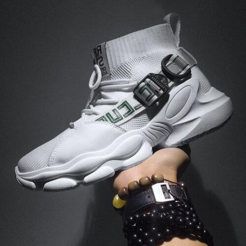 2021 fashion new mens shoes Gaobangfei socks casual shoes platform breathable mesh casual sports mens shoes