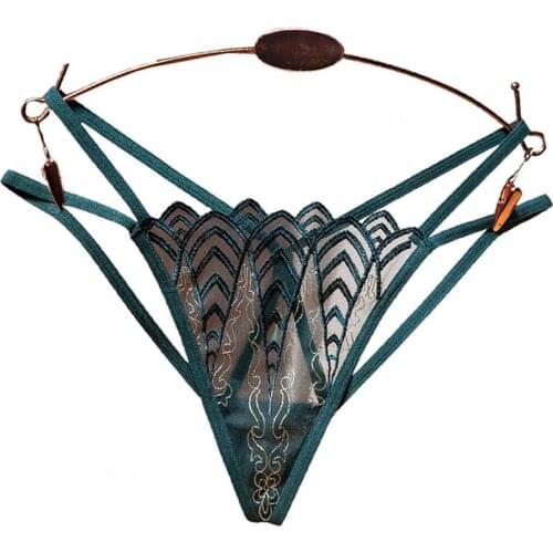 60% Dropshipping!Panties Exquisite Embroidery Sexy Erotic Nylon Hollow Lace See-through Thong for Indoor нижнее белье женское