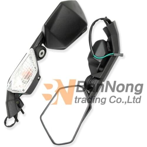 Free shipping Motorcycle RearView Mirrors Integrated Turn Signal Light For Kawasaki ZX-10R 2008-09-10-2011 ZX10R
