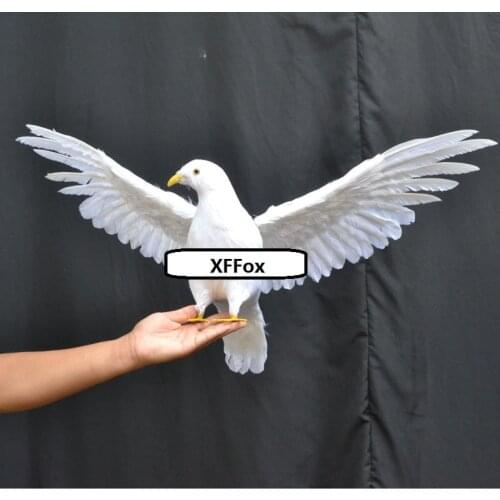 Big simulation white dove model foam&feather new lifelike wings pigeons bird toy gift about 45cm xf0667