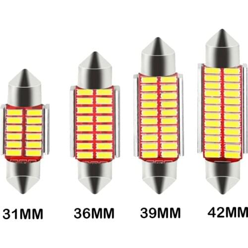 Festoon LED C5W 31mm 36mm 39mm 42mm 12V for Car Bulb Interior Reading Lights License Plate Lamp White 5000K free error