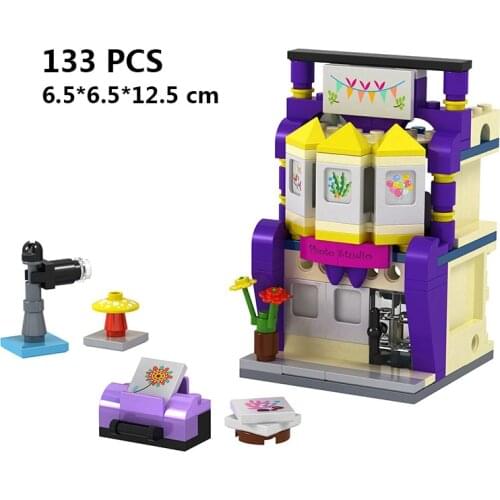 Bricks Mini Street City House DIY Makeup Shop Blocks Police Station Educational Florist Building Block Toy for Kid