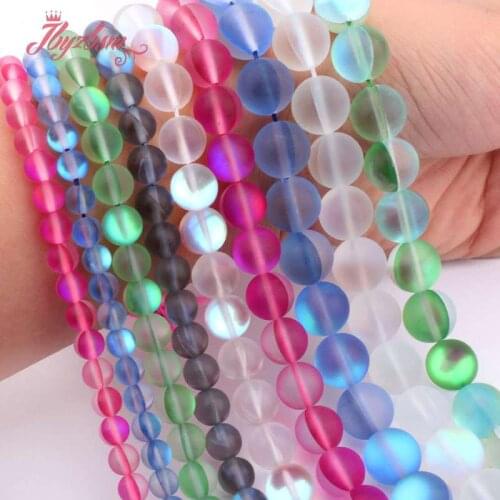 6/8/10MM Round Labradorite Spectrolite Matte Frost Natural Stone Beads Spacer Loose Beads for Jewelry Making Bracelet DIY 15"