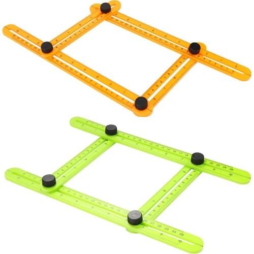 Multi Angle Ruler Template 4 Folding Angle Measuring Tool Instrument Brick Tile Wood Corner Products Foldable Ruler Protractor