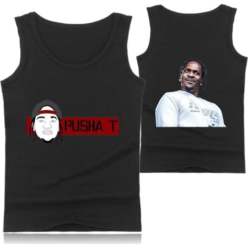 Mens Underwear Tank Top Pusha T Men Bodybuilding Singlet Sleeveless Slim Fit Vest Men Tank Tops