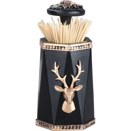 New toothpick box European modern light luxury press toothpick holder American retro personality creative tissue box