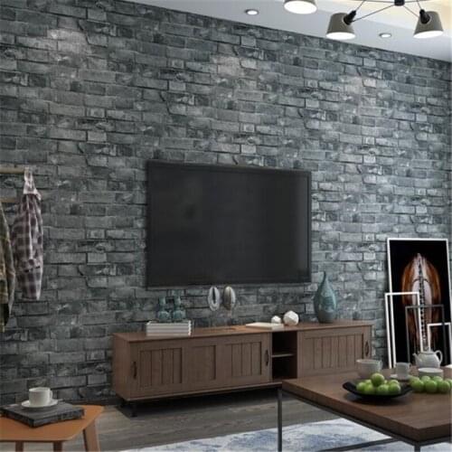 New Retro nostalgic 3D stereo imitation brick pattern brick wallpaper bar restaurant hair salon barber clothing store wallpaper