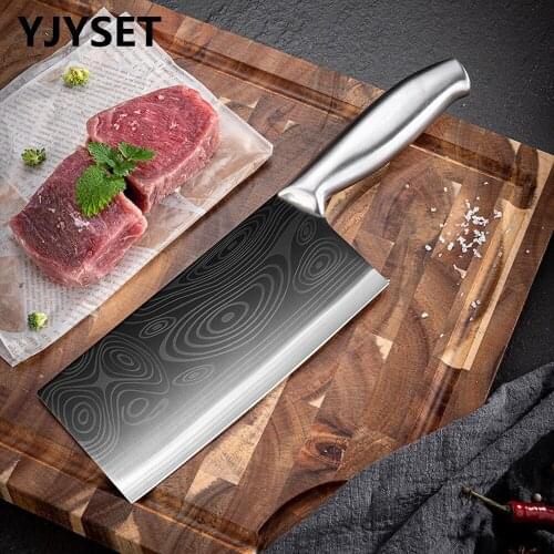 3Cr13 Stainless Steel Butcher Knife Chopping Kitchen Knife Chinese Chop Meat Vege Seamless Welding Stainless Steel Cleaver Knife