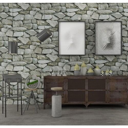 Wallpapers Youman Vintage Rock Imitation 3d Stone PVC Vintage Vinyl Wallpaper Sitting Room Bedroom Vinyl Wood Wallpaper Roll