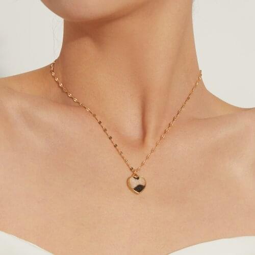 Leopard Pattern Heart Pendant Necklace for Women Gold Silver Color Clavicle Chain Short Necklaces 2021 Fashion Jewelry New