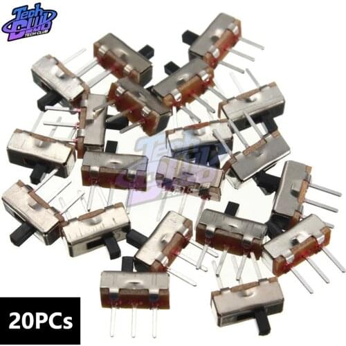 20PCs SS12D00 SS12D00G3 Toggle Switch 2 Position SPDT 1P2T 3 Pin PCB Panel Mini Vertical Slide Switch
