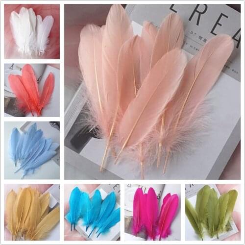 20/50/100 piece Goose Feather Hard Pole Natural Swan Feathers for Jewelry Making 12-18cm Diy Home Party Craft Decoration Plumes
