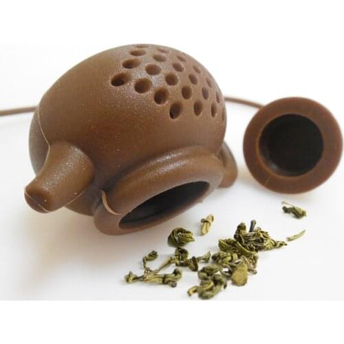 7 colors Cute Silicone Tea Infuser teapot shape Strainer Spice Scented Tea Infuser Tea Filter Strainers Kitchen Accessories