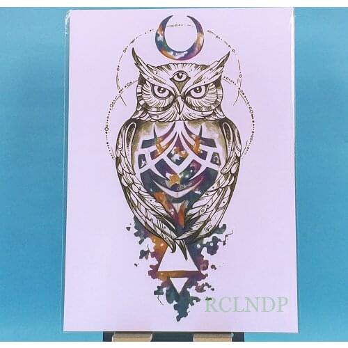 Waterproof Temporary Tattoo Sticker 3 eyes owl totem tatto stickers flash tatoo fake tattoos for men women