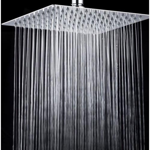 10 Inch Stainless Steel Ultra Thin Ceiling Rain Shower Square Big Bath Rainfall Nozzle Shower Bathroom Shower Head