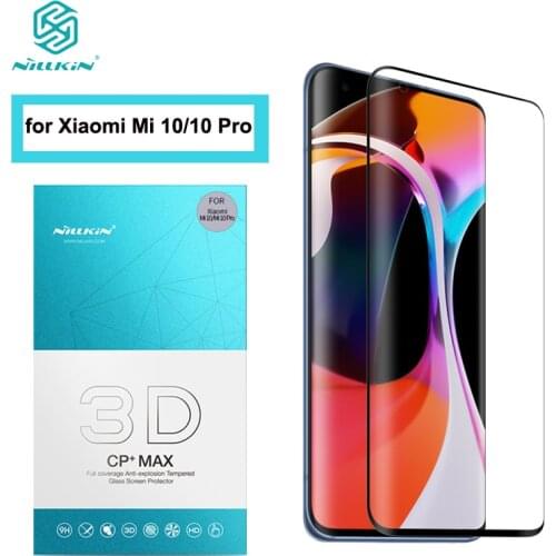 For Xiaomi Mi 10 Glass NILLKIN 3D CP+MAX 3D Arc Edge Full Coverage 0.33 MM Anti-scratched Screen Protector for Mi10 Pro стекло