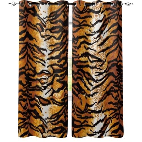 Skin Tiger Blackout Curtains for Children Kids Home Decor Bedroom Living Room High Shading Window Curtains