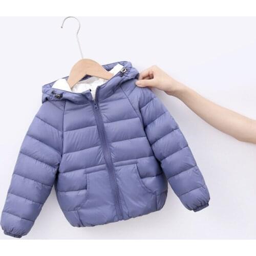 Winter Childrens Lightweight Down Jacket Boys And Girls Candy Color Hooded Infant Kids Down Jacket Toddler Fashion Outerwear