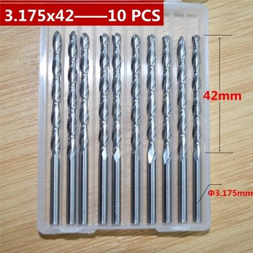 10 PCS-3.175mm*42mm,CNC machine insert bit,solid carbide milling cutter,2 flutes ball nose end mill,relief woodworking