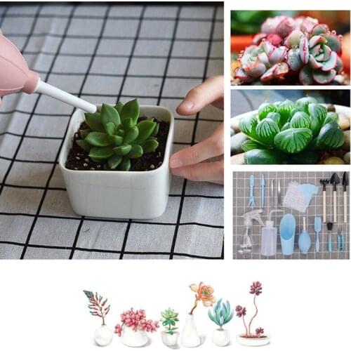 16pcs Gardening Bonsai Sowing Tools Set Portable Mini Succulent Planting DIY Tool Transplanting Miniature Garden Planting