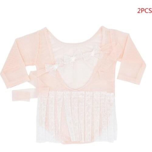 2Pcs/Set Baby Girl Lace Romper Headband Newborn Photography Props Costumes Infant Photo Shooting Clothes 69HE