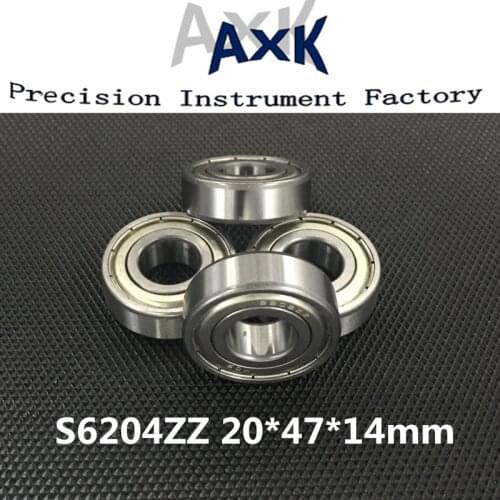 2021 Free Shipping S6204zz Abec-3 (2pcs) 20x47x14mm Stainless Steel Ball Bearing Miniature S6204z Roulement A Bille Rodamientos