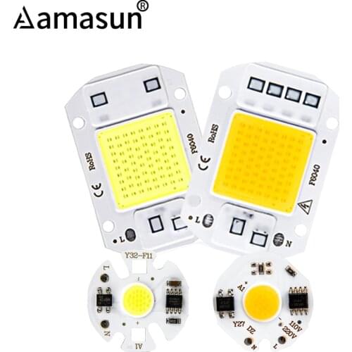 220V 110V COB LED Chip 50W 30W 20W 10W 9W 7W 5W 3W Smart IC COB Diode Led Beads DIY Spotlight Floodlight Y27 Y32 F6040 F4050