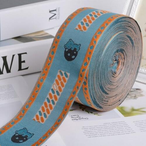25M/Lot 7cm Wide Cartoon Embroidery Jacquard Webbing Lace Ribbon Belts Curtain Accessories DIY For Sofa Cushion Decor Lace Belt