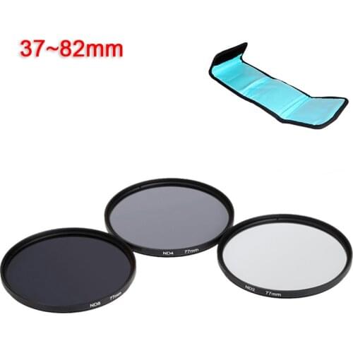 37 43 49 52 55 58 62 67 72 77 82mm Camera Filter Neutral Density ND 2 4 8 Filter Fader Variable ND filter 3 IN 1 for nikon Canon