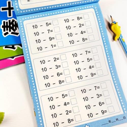 4 Books Childrens Math Preschool 0-20 Addition And Subtraction Textbooks For Kids Learn Math Calligraphy Practice Book libros